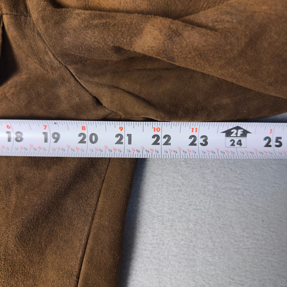 Vintage 70s Swagger Suede Blazer DuPont Quilon Brown Sport Coat Notch Lapel 42 - Picture 6 of 14